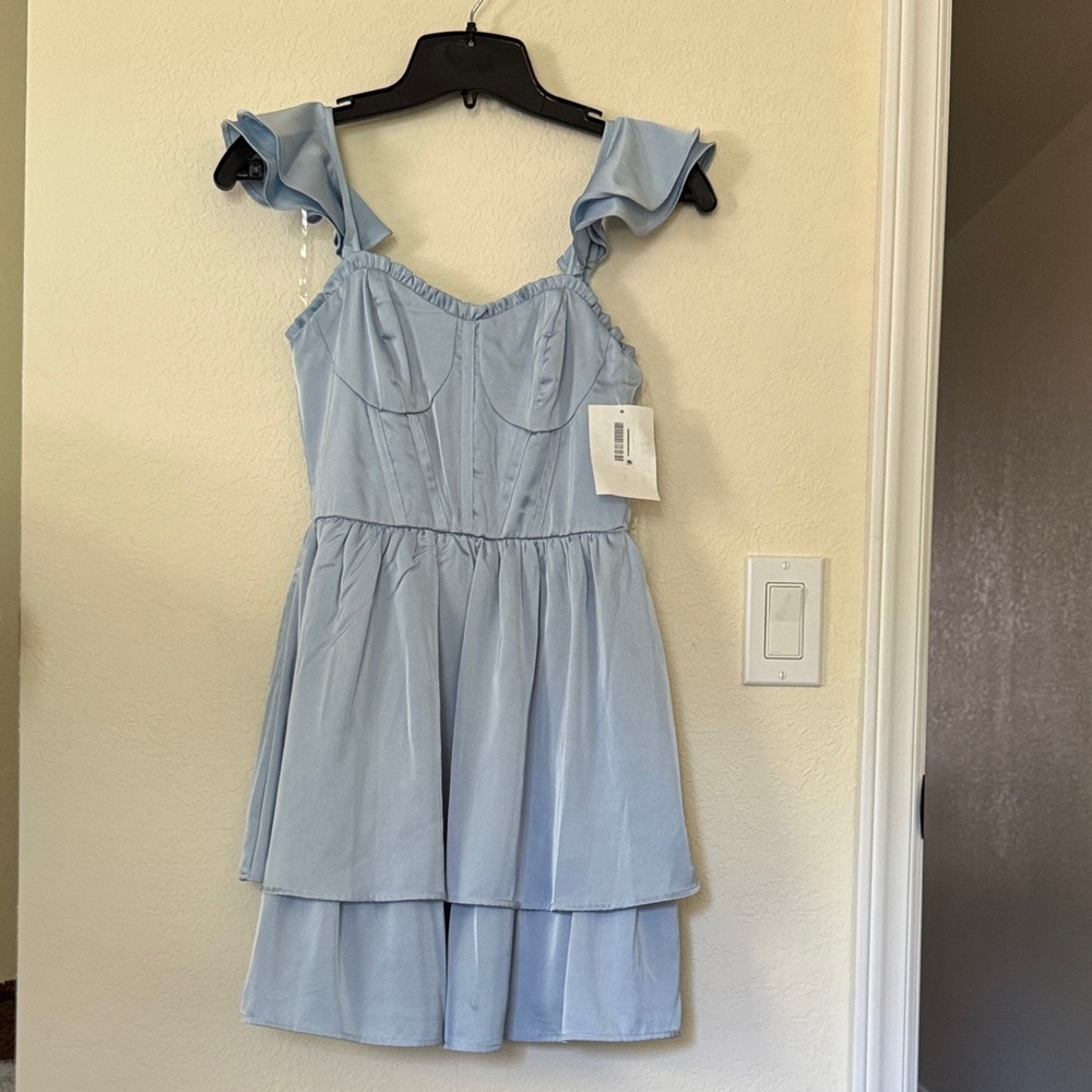 Crystal Doll Light Blue Ruffle Dress